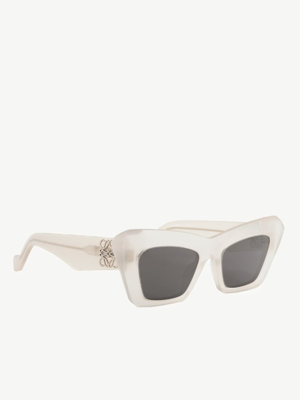 Loewe LW40036I Transparent White Anagram-Temple Cat-Eye Sunglasses